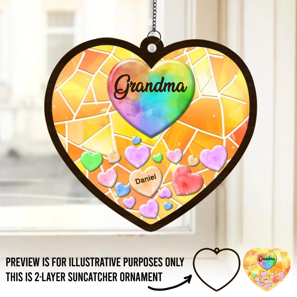 We Have You In Our Hearts - Family Personalized Window Hanging Suncatcher - Gift For Mom, Grandma 2 We Have You In Our Hearts - Family Personalized Window Hanging Suncatcher - Gift For Mom, Grandma - Image 2