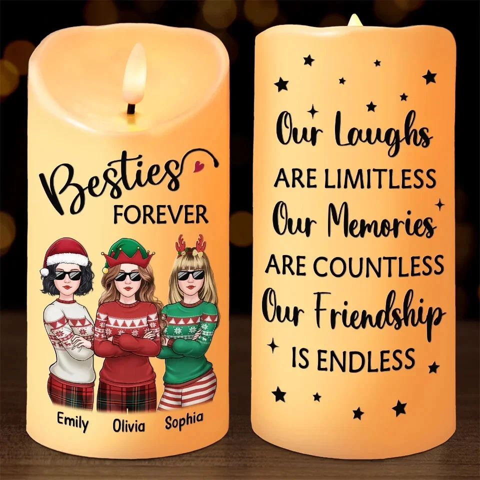 Real Friends Make Every Moment Count - Bestie Personalized Custom LED Candle - Christmas Gift For Best Friends, BFF, Sisters 1 Real Friends Make Every Moment Count - Bestie Personalized Custom LED Candle - Christmas Gift For Best Friends, BFF, Sisters