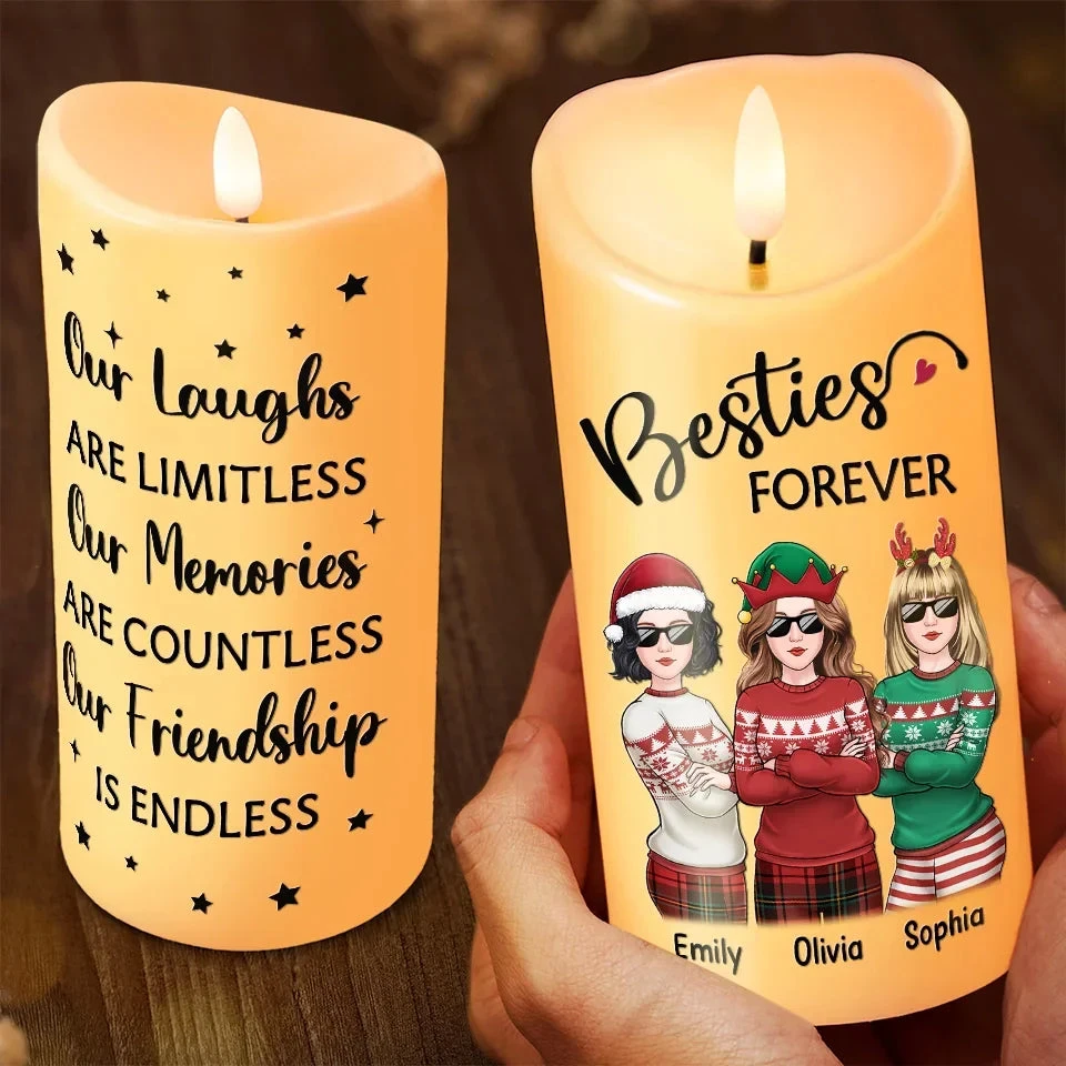 Real Friends Make Every Moment Count - Bestie Personalized Custom LED Candle - Christmas Gift For Best Friends, BFF, Sisters 3 Real Friends Make Every Moment Count - Bestie Personalized Custom LED Candle - Christmas Gift For Best Friends, BFF, Sisters - Image 3