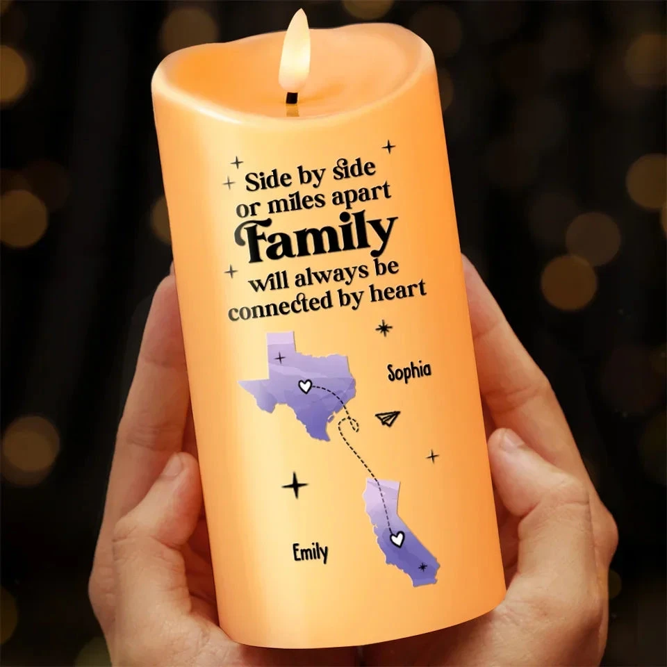 Far Apart, But Close At Heart - Family Personalized Custom LED Candle - Christmas Gift For Family Members 3 Far Apart, But Close At Heart - Family Personalized Custom LED Candle - Christmas Gift For Family Members - Image 3
