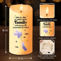 Far Apart, But Close At Heart - Family Personalized Custom LED Candle - Christmas Gift For Family Members 7 Far Apart, But Close At Heart - Family Personalized Custom LED Candle - Christmas Gift For Family Members -Pawfect House Store 671b043c7ecc1