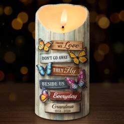 Your Spirit Continues To Inspire - Memorial Personalized Custom LED Candle - Christmas Gift, Sympathy Gift For Family Members