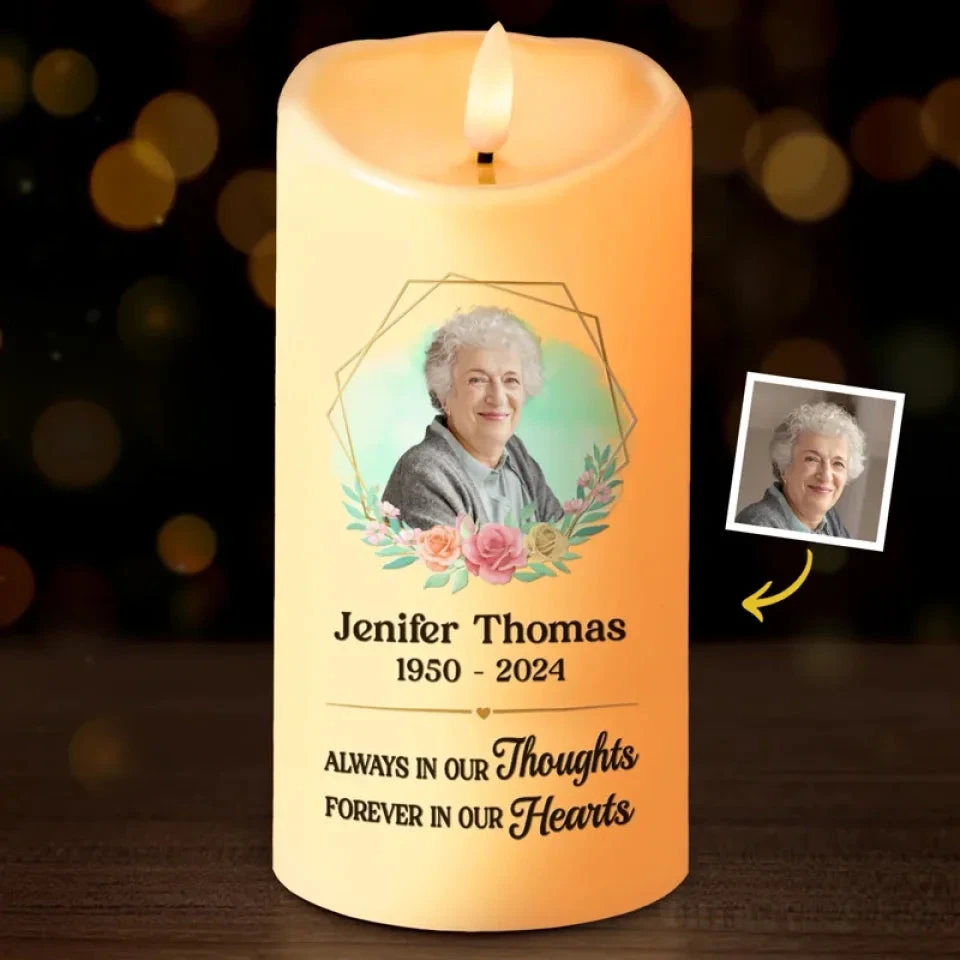 Custom Photo Not A Day Goes By That You Are Not Missed - Memorial Personalized Custom LED Candle - Sympathy Gift, Christmas Gift For Family Members 1 Custom Photo Not A Day Goes By That You Are Not Missed - Memorial Personalized Custom LED Candle - Sympathy Gift, Christmas Gift For Family Members