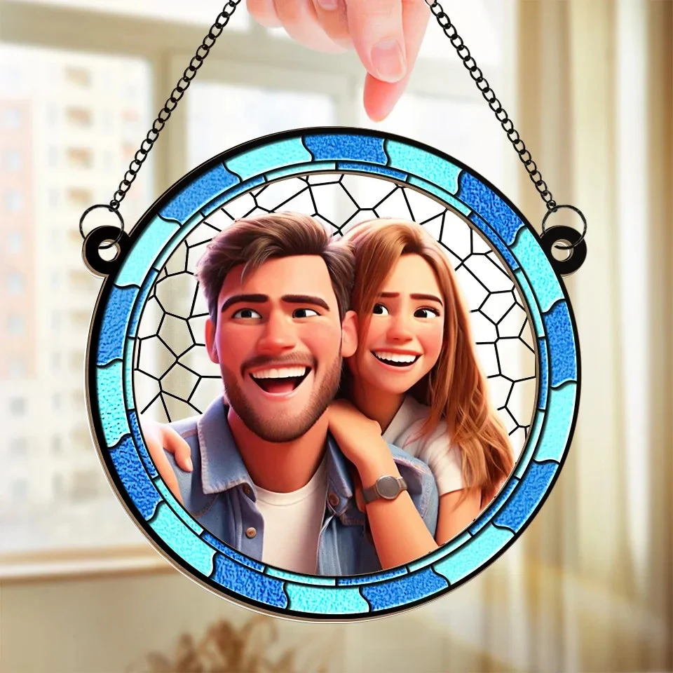 Custom Photo Love Is Our Greatest Adventure - Couple Personalized Window Hanging Suncatcher Ornament - Christmas Gift For Husband Wife, Anniversary 3 Custom Photo Love Is Our Greatest Adventure - Couple Personalized Window Hanging Suncatcher Ornament - Christmas Gift For Husband Wife, Anniversary - Image 3