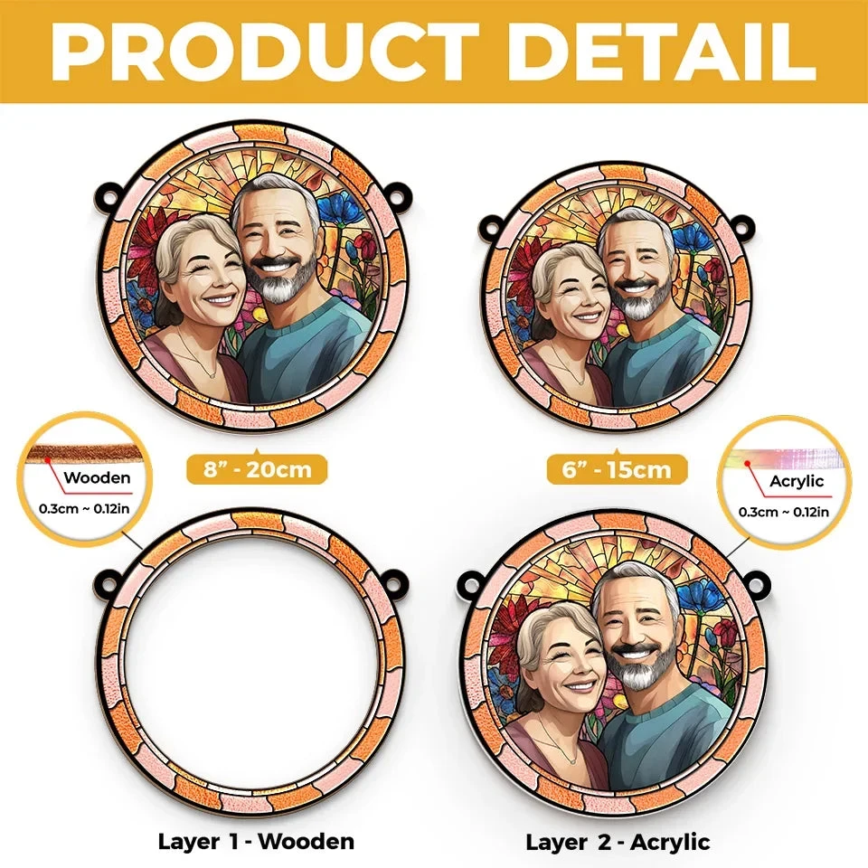 Custom Photo Fall For You More Every Day - Couple Personalized Window Hanging Suncatcher Ornament - Gift For Husband Wife, Anniversary 5 Custom Photo Fall For You More Every Day - Couple Personalized Window Hanging Suncatcher Ornament - Gift For Husband Wife, Anniversary - Image 5