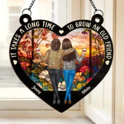 Friends That Slay Together, Stay Together - Bestie Personalized Window Hanging Suncatcher Ornament - Christmas Gift For Best Friends, BFF, Sisters