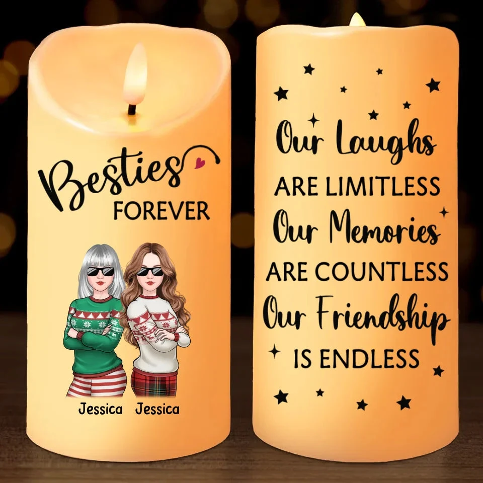 Real Friends Make Every Moment Count - Bestie Personalized Custom LED Candle - Christmas Gift For Best Friends, BFF, Sisters 2 Real Friends Make Every Moment Count - Bestie Personalized Custom LED Candle - Christmas Gift For Best Friends, BFF, Sisters - Image 2