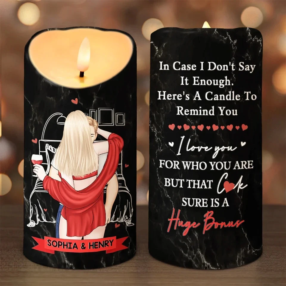 When Lips Meet, Hearts Speak - Couple Personalized Custom LED Candle - Christmas Gift For Husband Wife, Anniversary 1 When Lips Meet, Hearts Speak - Couple Personalized Custom LED Candle - Christmas Gift For Husband Wife, Anniversary