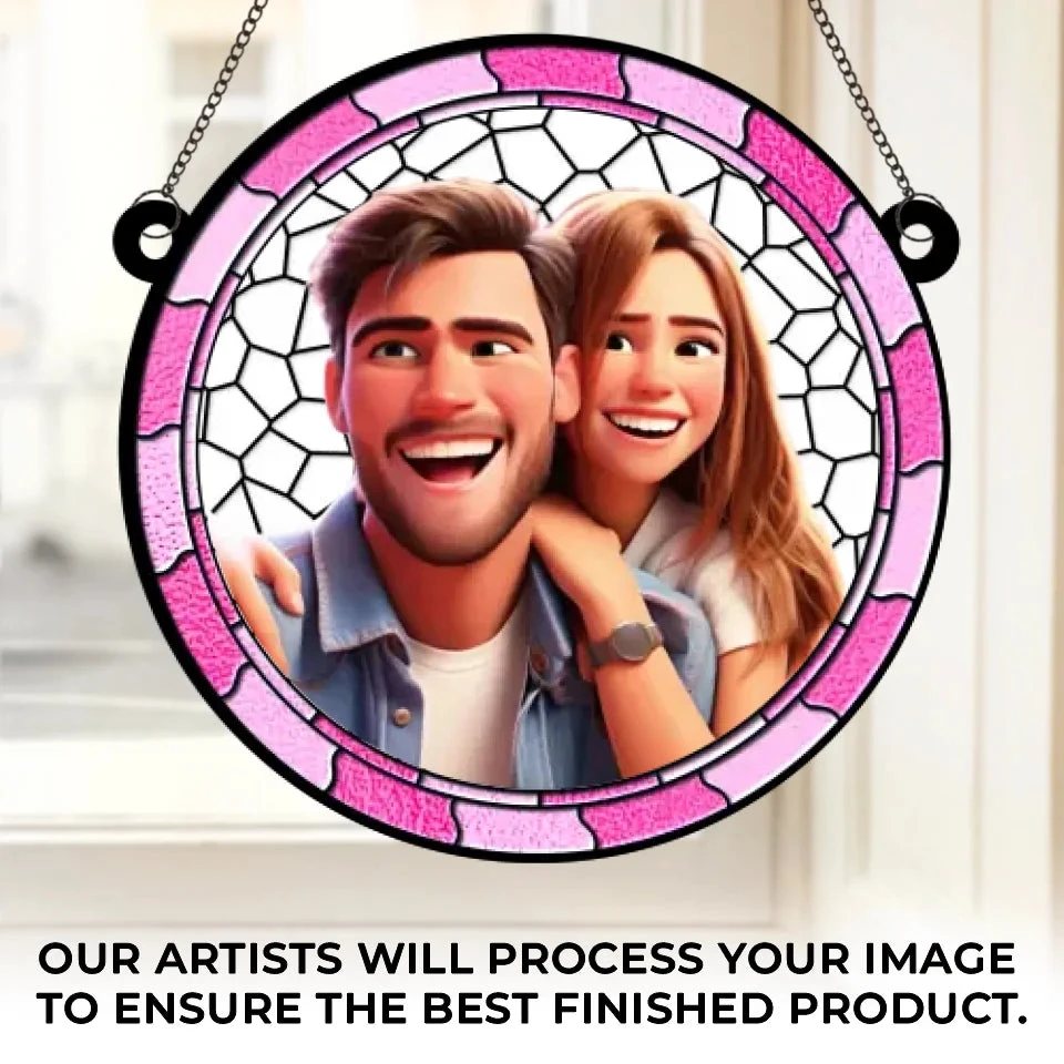 Custom Photo Love Is Our Greatest Adventure - Couple Personalized Window Hanging Suncatcher Ornament - Christmas Gift For Husband Wife, Anniversary 2 Custom Photo Love Is Our Greatest Adventure - Couple Personalized Window Hanging Suncatcher Ornament - Christmas Gift For Husband Wife, Anniversary - Image 2