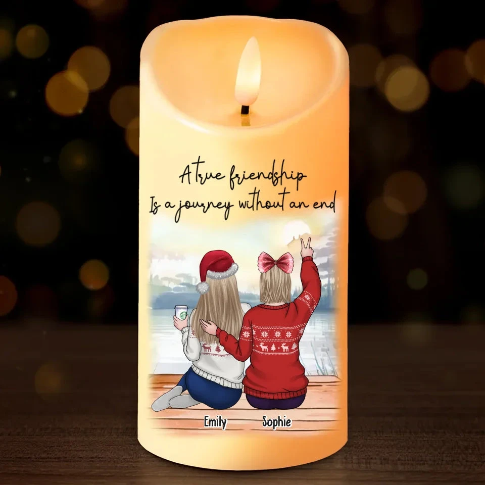 A True Friendship Is A Journey Without An End - Bestie Personalized Custom LED Candle - Christmas Gift For Best Friends, BFF, Sisters 2 A True Friendship Is A Journey Without An End - Bestie Personalized Custom LED Candle - Christmas Gift For Best Friends, BFF, Sisters - Image 2