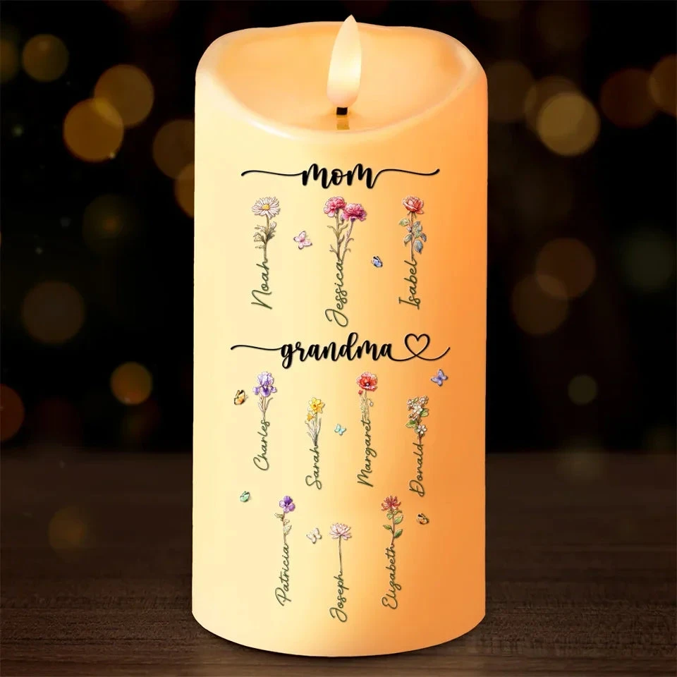 First Mom, Now Grandma - Family Personalized Custom LED Candle - Christmas Gift For Mom, Grandma 1 First Mom, Now Grandma - Family Personalized Custom LED Candle - Christmas Gift For Mom, Grandma