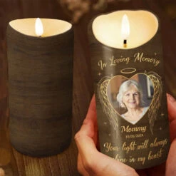 Custom Photo In Memory Of A Life So Beautifully Lived - Memorial Personalized Custom LED Candle - Sympathy Gift, Christmas Gift For Family Members -Pawfect House Store 671bc6f0ef2bf