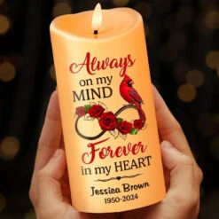 Cardinals Remind Us That Love Is Always Present - Memorial Personalized Custom LED Candle - Sympathy Gift, Christmas Gift For Family Members -Pawfect House Store 671c4a89288f6