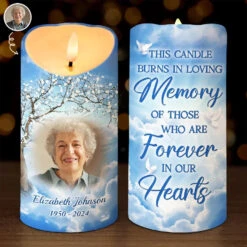 Custom Photo This Light Is For Those We Remember - Memorial Personalized Custom LED Candle - Sympathy Gift, Christmas Gift For Family Members