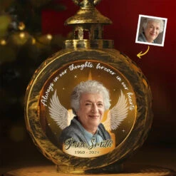 Custom Photo Your Light Will Always Shine In Our Hearts - Memorial Personalized Custom Candlelight Lantern Ornament - Sympathy Gift, Christmas Gift For Family Members
