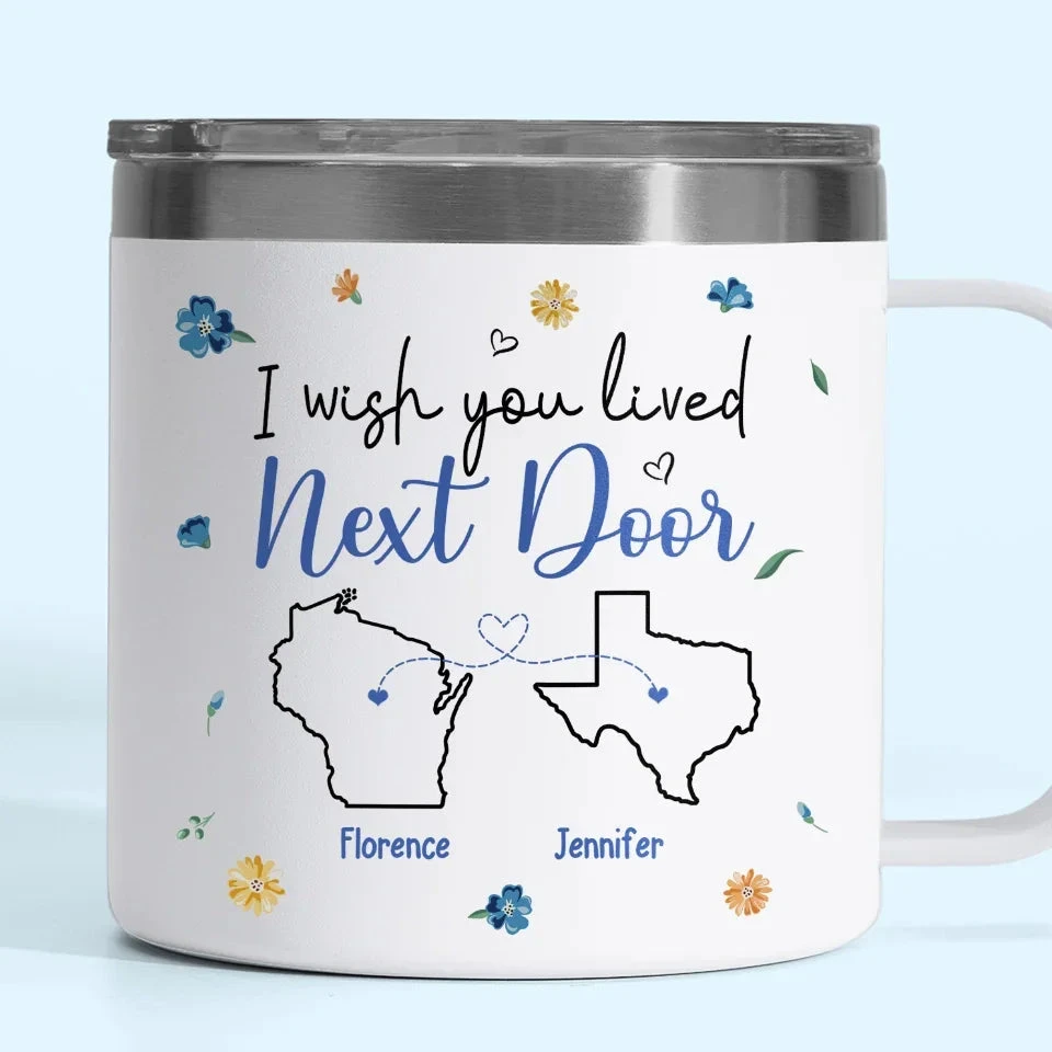 Our Friendship Is A Beautiful Journey - Bestie Personalized Custom 14oz Stainless Steel Tumbler With Handle - Gift For Best Friends, BFF, Sisters 1 Our Friendship Is A Beautiful Journey - Bestie Personalized Custom 14oz Stainless Steel Tumbler With Handle - Gift For Best Friends, BFF, Sisters