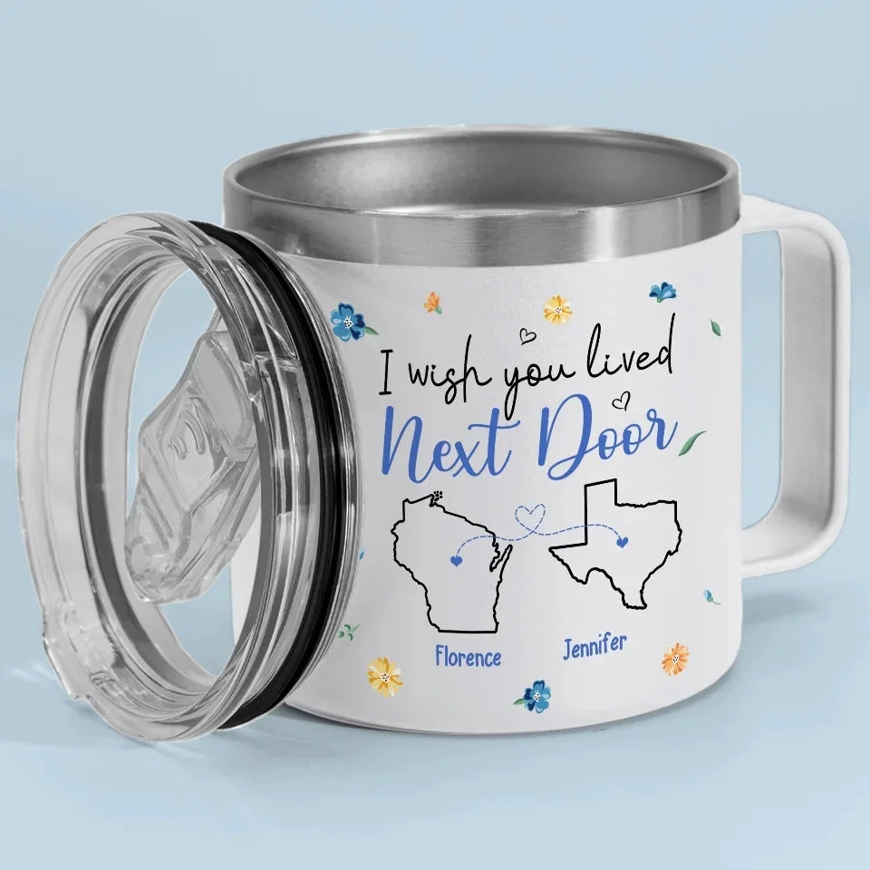 Our Friendship Is A Beautiful Journey - Bestie Personalized Custom 14oz Stainless Steel Tumbler With Handle - Gift For Best Friends, BFF, Sisters 3 Our Friendship Is A Beautiful Journey - Bestie Personalized Custom 14oz Stainless Steel Tumbler With Handle - Gift For Best Friends, BFF, Sisters - Image 3