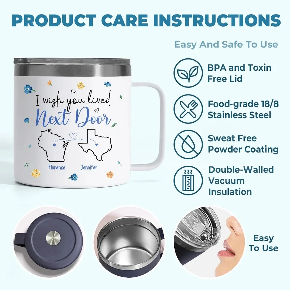 Our Friendship Is A Beautiful Journey - Bestie Personalized Custom 14oz Stainless Steel Tumbler With Handle - Gift For Best Friends, BFF, Sisters 6 Our Friendship Is A Beautiful Journey - Bestie Personalized Custom 14oz Stainless Steel Tumbler With Handle - Gift For Best Friends, BFF, Sisters - Image 6