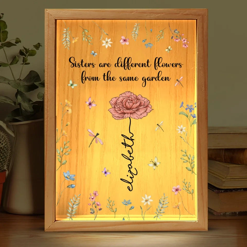 Sisters Are Different Flowers From The Same Garden - Bestie Personalized Custom Frame Light Box - Christmas Gift For Best Friends, BFF, Sisters 2 Sisters Are Different Flowers From The Same Garden - Bestie Personalized Custom Frame Light Box - Christmas Gift For Best Friends, BFF, Sisters - Image 2