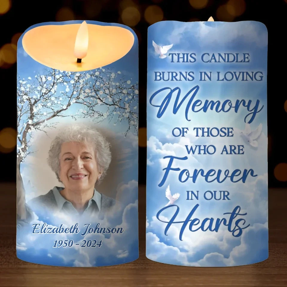 Custom Photo This Light Is For Those We Remember - Memorial Personalized Custom LED Candle - Sympathy Gift, Christmas Gift For Family Members 2 Custom Photo This Light Is For Those We Remember - Memorial Personalized Custom LED Candle - Sympathy Gift, Christmas Gift For Family Members - Image 2