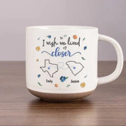 Even Miles Apart, We're Always Close At Heart - Bestie Personalized Custom Printed Pottery Mug - Gift For Best Friends, BFF, Sisters