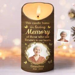 Custom Photo Deeply Loved, Eternally Missed - Memorial Personalized Custom LED Candle - Sympathy Gift, Christmas Gift For Family Members