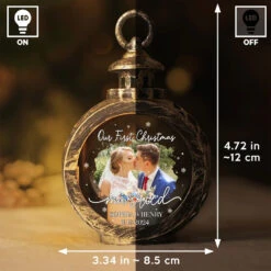 Custom Photo Celebrating Our First Year Of Marriage - Couple Personalized Custom Candlelight Lantern Ornament - Christmas Gift For Husband Wife, Anniversary, First Christmas 12 Custom Photo Celebrating Our First Year Of Marriage - Couple Personalized Custom Candlelight Lantern Ornament - Christmas Gift For Husband Wife, Anniversary, First Christmas -Pawfect House Store 67203fdeb66c3