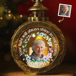 Custom Photo Always In Our Thoughts, Forever In Our Hearts - Memorial Personalized Custom Candlelight Lantern Ornament - Sympathy Gift, Christmas Gift For Family Members