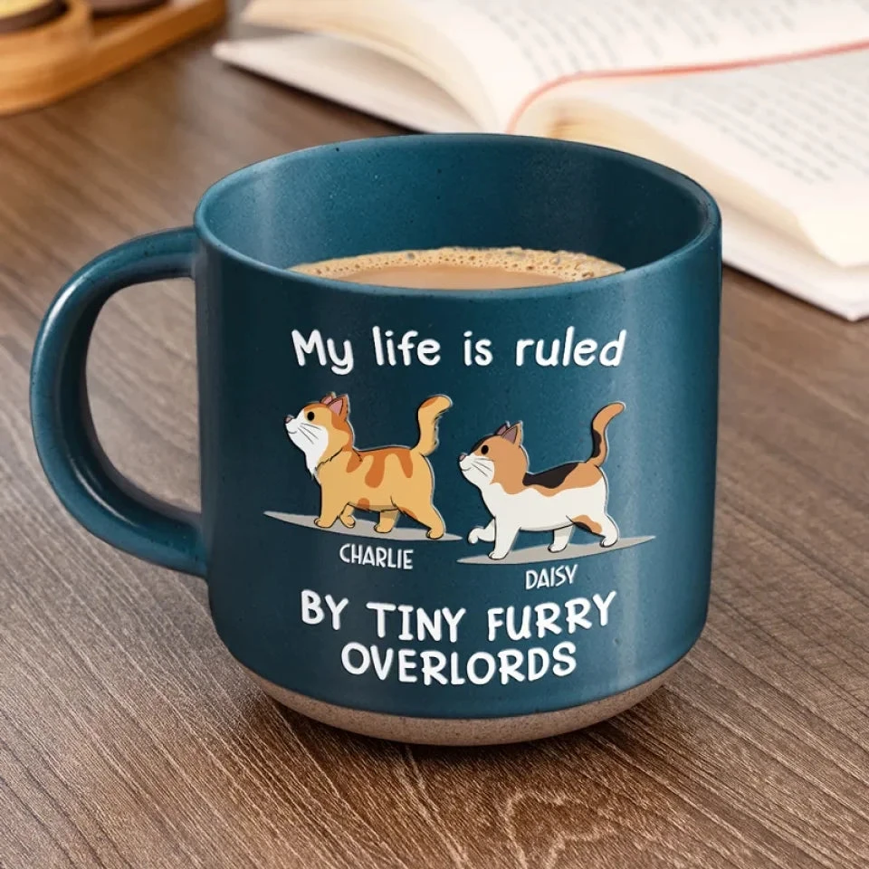 My Life Is Ruled By Tiny Furry Overlords - Cat Personalized Custom Printed Pottery Mug - Gift For Pet Owners, Pet Lovers 5 My Life Is Ruled By Tiny Furry Overlords - Cat Personalized Custom Printed Pottery Mug - Gift For Pet Owners, Pet Lovers - Image 5