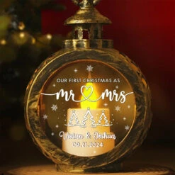 Our First Christmas Is The Sweetest Gift Of All - Couple Personalized Custom Candlelight Lantern Ornament - Christmas Gift For Husband Wife, Anniversary, First Christmas
