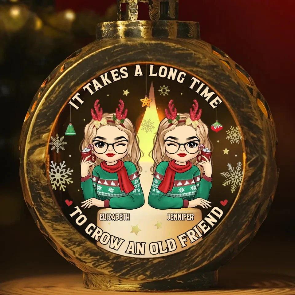 Besties Make Life Sparkle - Bestie Personalized Custom Candlelight Lantern Ornament - Christmas Gift For Best Friends, BFF, Sisters 2 Besties Make Life Sparkle - Bestie Personalized Custom Candlelight Lantern Ornament - Christmas Gift For Best Friends, BFF, Sisters - Image 2