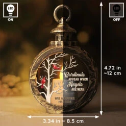 Cardinals Appear When Angels Are Near - Memorial Personalized Custom Candlelight Lantern Ornament - Sympathy Gift, Christmas Gift For Family Members -Pawfect House Store 67221b9ddb42b