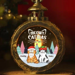 Catmas Is Coming To Your Town - Cat Personalized Custom Candlelight Lantern Ornament - Christmas Gift For Pet Owners, Pet Lovers