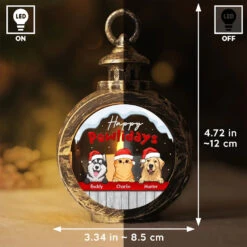 Furry Holiday Wishes - Dog & Cat Personalized Custom Candlelight Lantern Ornament - Christmas Gift For Pet Owners, Pet Lovers -Pawfect House Store 6722f3a62d592