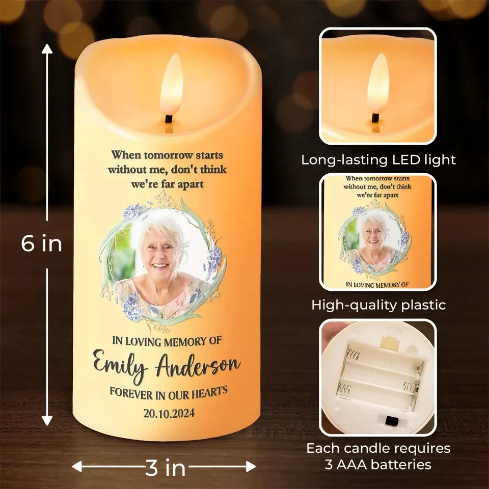Custom Photo Thank You For The Memories - Memorial Personalized Custom LED Candle - Sympathy Gift, Christmas Gift For Family Members 4 Custom Photo Thank You For The Memories - Memorial Personalized Custom LED Candle - Sympathy Gift, Christmas Gift For Family Members - Image 4