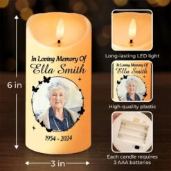 Custom Photo Each Memory Is A Glimpse Of Joy We Shared - Memorial Personalized Custom LED Candle - Sympathy Gift, Christmas Gift For Family Members 7 Custom Photo Each Memory Is A Glimpse Of Joy We Shared - Memorial Personalized Custom LED Candle - Sympathy Gift, Christmas Gift For Family Members -Pawfect House Store 67230e9cea97e