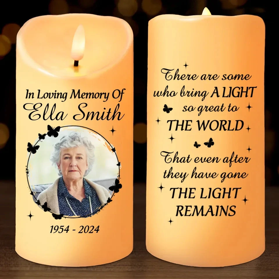 Custom Photo Each Memory Is A Glimpse Of Joy We Shared - Memorial Personalized Custom LED Candle - Sympathy Gift, Christmas Gift For Family Members 2 Custom Photo Each Memory Is A Glimpse Of Joy We Shared - Memorial Personalized Custom LED Candle - Sympathy Gift, Christmas Gift For Family Members - Image 2