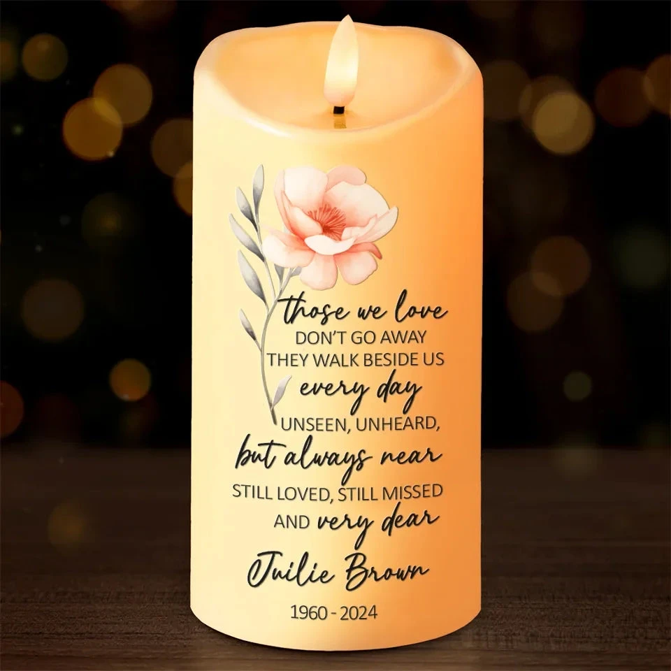 In Our Memory, You Are Always Near - Memorial Personalized Custom LED Candle - Sympathy Gift, Christmas Gift For Family Members 1 In Our Memory, You Are Always Near - Memorial Personalized Custom LED Candle - Sympathy Gift, Christmas Gift For Family Members
