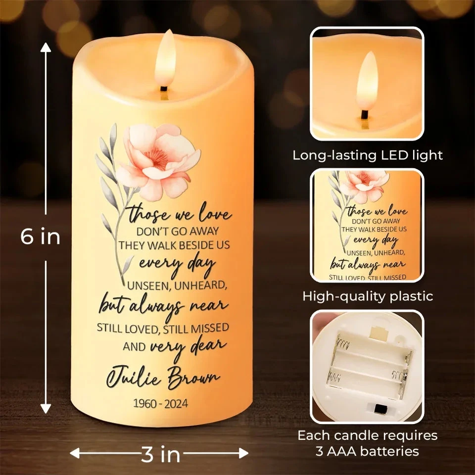 In Our Memory, You Are Always Near - Memorial Personalized Custom LED Candle - Sympathy Gift, Christmas Gift For Family Members 4 In Our Memory, You Are Always Near - Memorial Personalized Custom LED Candle - Sympathy Gift, Christmas Gift For Family Members - Image 4