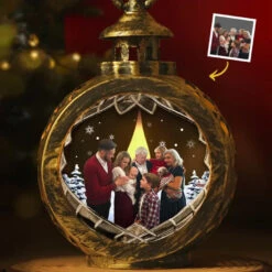 Custom Photo Christmas Keeps Us All Sticking Together - Family Personalized Custom Candlelight Lantern Ornament - Christmas Gift For Family Members