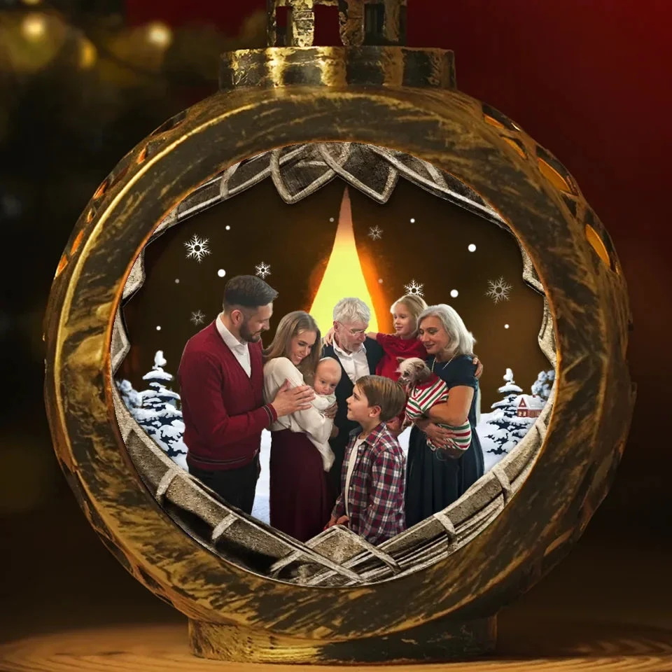 Custom Photo Christmas Keeps Us All Sticking Together - Family Personalized Custom Candlelight Lantern Ornament - Christmas Gift For Family Members 2 Custom Photo Christmas Keeps Us All Sticking Together - Family Personalized Custom Candlelight Lantern Ornament - Christmas Gift For Family Members - Image 2