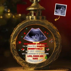 Custom Photo This Christmas I'll Be Snuggled Up In Mommy's Belly - Family Personalized Custom Candlelight Lantern Ornament - Christmas Gift For Baby Kids, Newborn Baby
