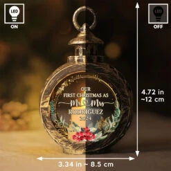 Merry And Married Our First Christmas As Mr And Mrs - Couple Candlelight Lantern Ornament - Christmas Gift For Husband Wife, Anniversary, First Christmas -Pawfect House Store 67244a664a890