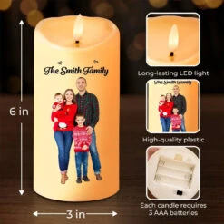 Custom Photo The True Spirit Of Christmas Is Love - Family Personalized Custom LED Candle - Christmas Gift For Family Members -Pawfect House Store 67244d3d6db74