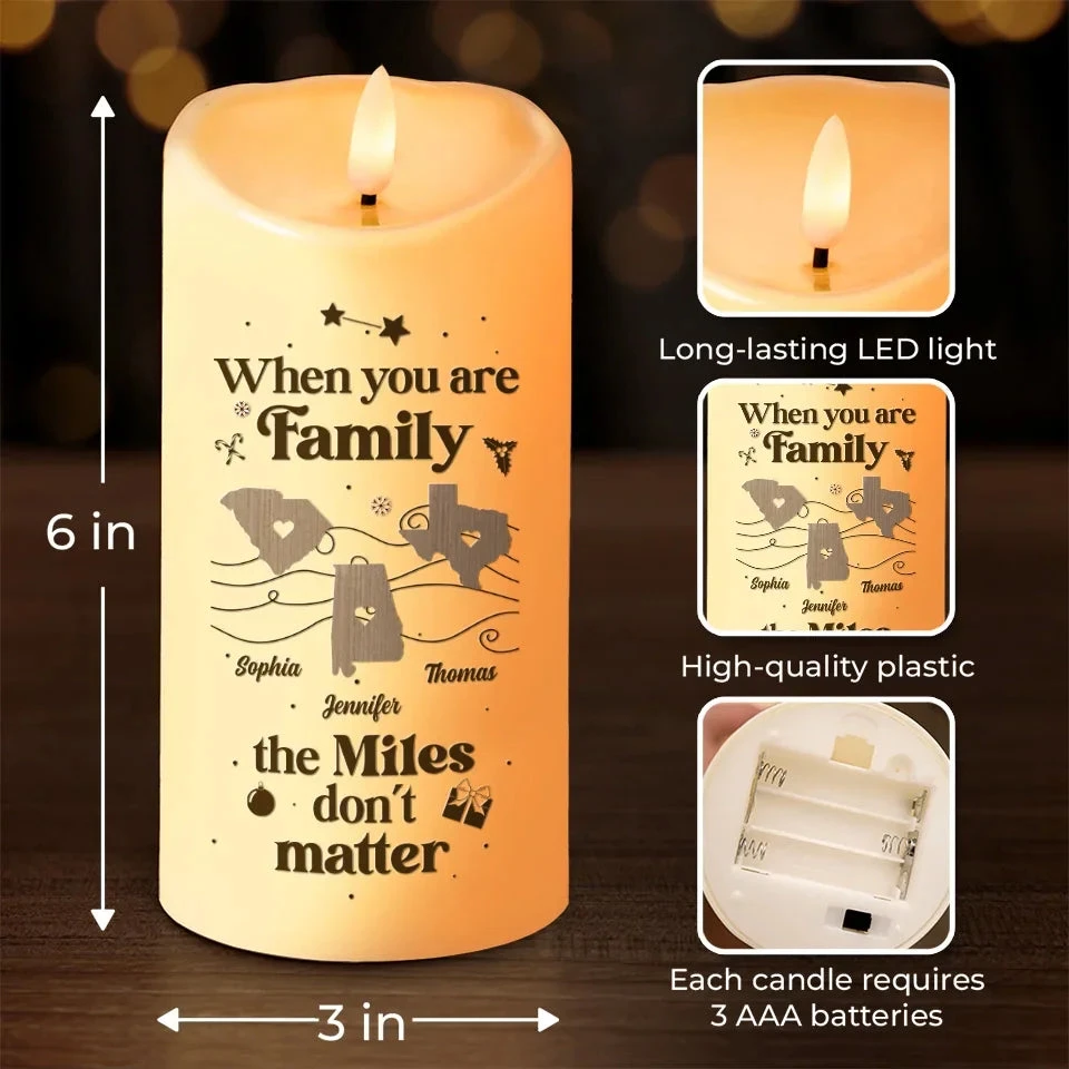 Family Is Not Defined By Distance, But By Love - Family Personalized Custom LED Candle - Christmas Gift For Family Members 4 Family Is Not Defined By Distance, But By Love - Family Personalized Custom LED Candle - Christmas Gift For Family Members - Image 4
