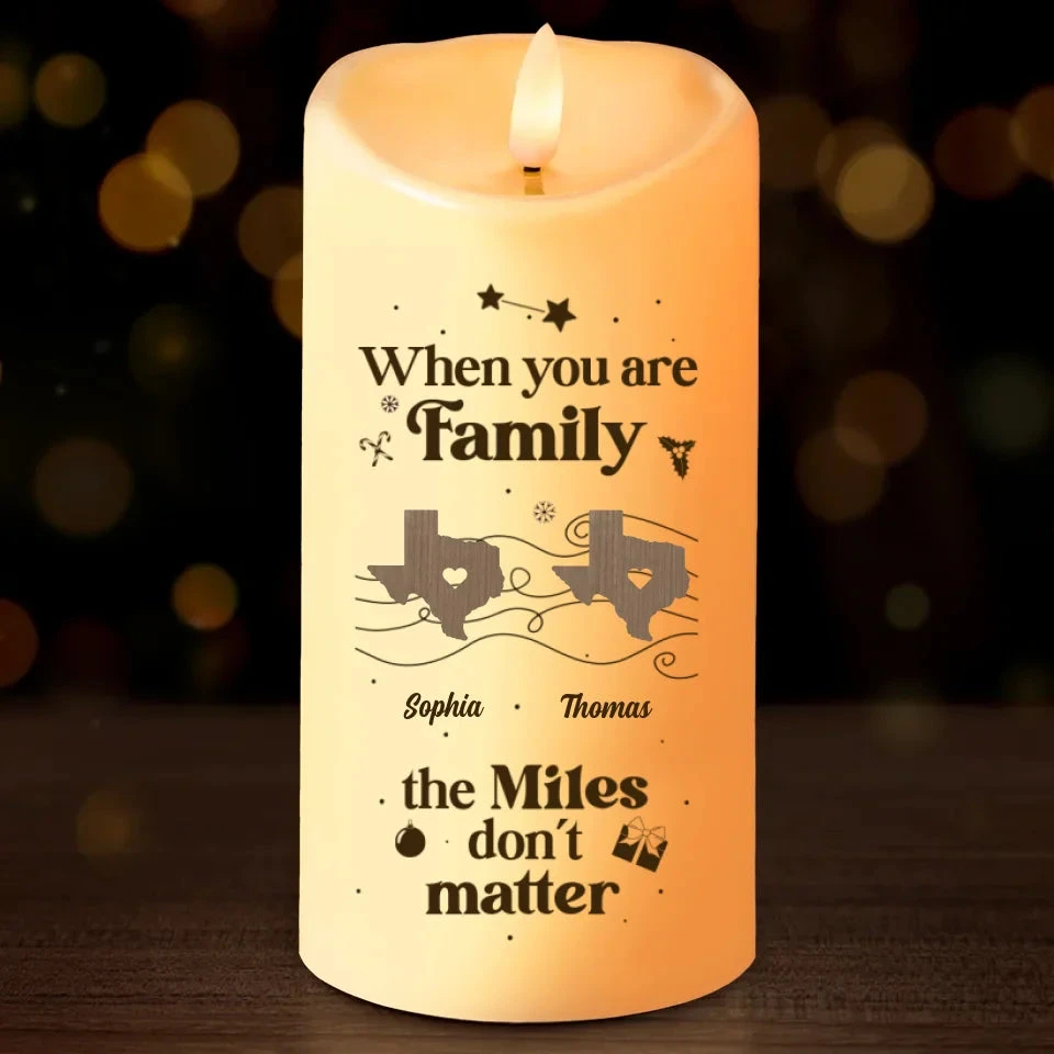 Family Is Not Defined By Distance, But By Love - Family Personalized Custom LED Candle - Christmas Gift For Family Members 2 Family Is Not Defined By Distance, But By Love - Family Personalized Custom LED Candle - Christmas Gift For Family Members - Image 2
