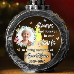 Custom Photo A Silent Thought, A Quiet Prayer - Memorial Personalized Custom Candlelight Lantern Ornament - Sympathy Gift, Christmas Gift For Family Members -Pawfect House Store 67249d87cec3e