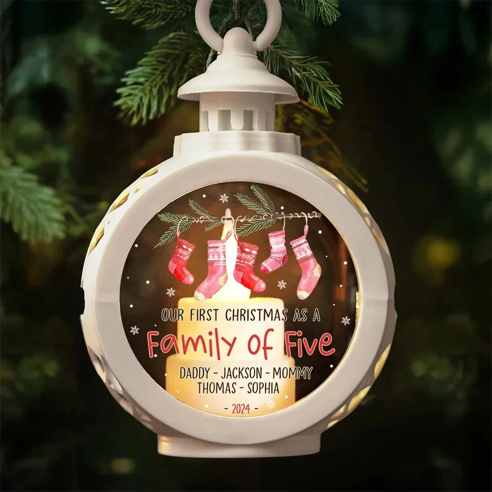 Wrapped In Love And Holiday Cheer - Family Personalized Custom Candlelight Lantern Ornament - Christmas Gift For Family Members, First Christmas 5 Wrapped In Love And Holiday Cheer - Family Personalized Custom Candlelight Lantern Ornament - Christmas Gift For Family Members, First Christmas - Image 5