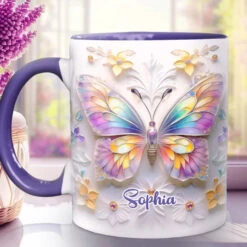 Delight In The Beauty Of Butterflies - Bestie Personalized Custom 3D Inflated Effect Printed Accent Mug - Birthday Gift, Christmas Gift For Best Friends, BFF, Sisters, Mom, Daughter