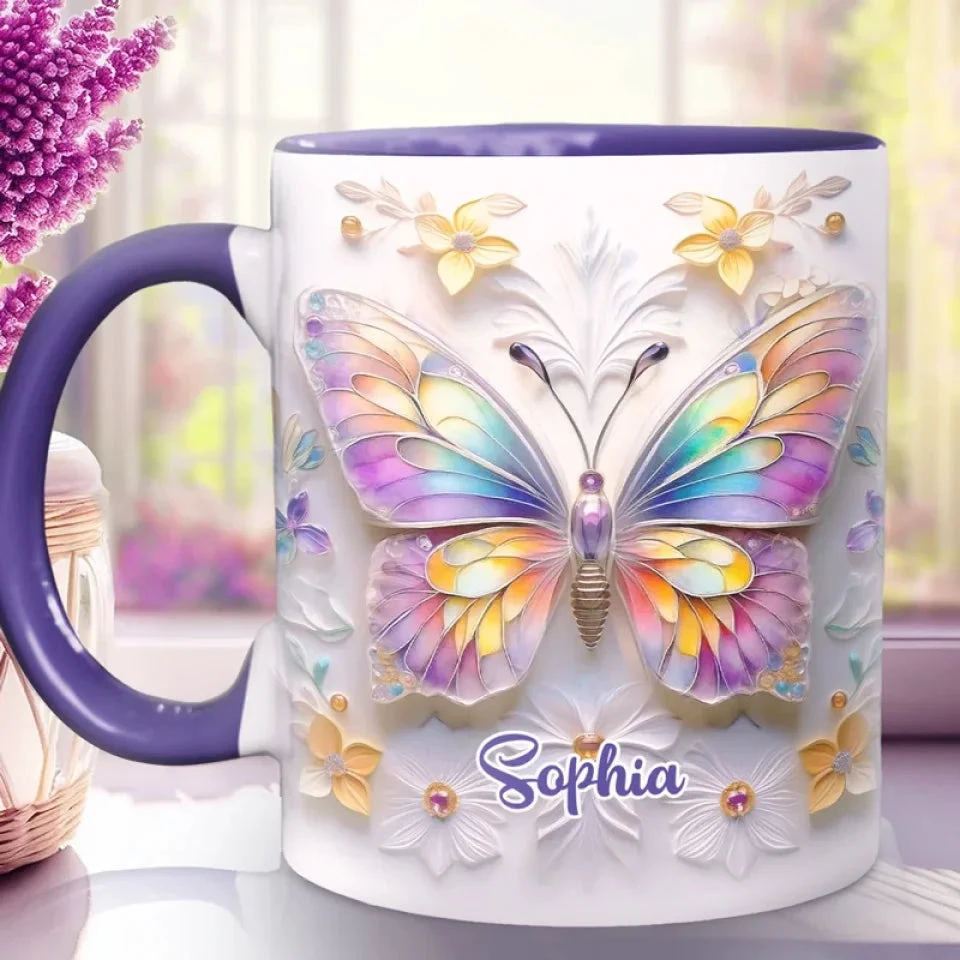 Delight In The Beauty Of Butterflies - Bestie Personalized Custom 3D Inflated Effect Printed Accent Mug - Birthday Gift, Christmas Gift For Best Friends, BFF, Sisters, Mom, Daughter 1 Delight In The Beauty Of Butterflies - Bestie Personalized Custom 3D Inflated Effect Printed Accent Mug - Birthday Gift, Christmas Gift For Best Friends, BFF, Sisters, Mom, Daughter